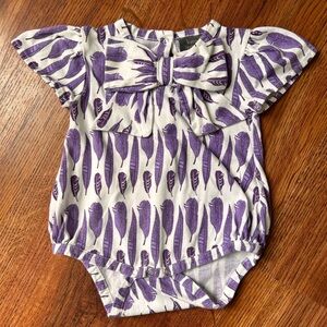 Kate Quinn Feather Print Baby Onesie 3-6 month